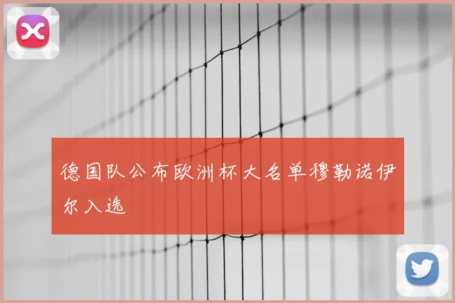德国队公布欧洲杯大名单穆勒诺伊尔入选